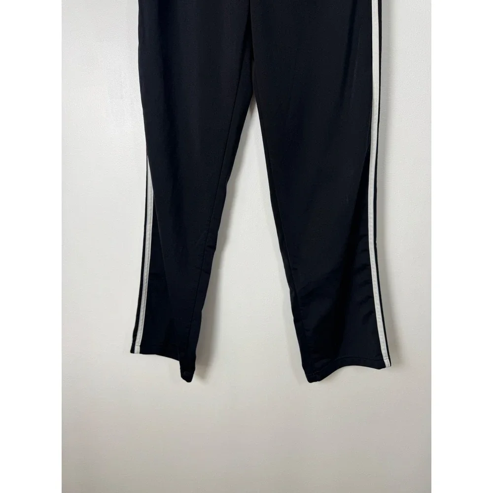Athleisure Adidas Mens Medium Track‎ Pants Black White Primegreen 3-Stripe Sport